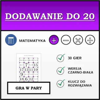 Gra w pary: Dodawanie do 20