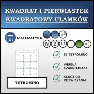 Tetromino: Kwadrat i pierwiastek kwadratowy ułamków