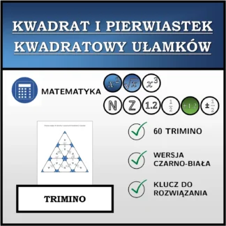 Trimino: Kwadrat i pierwiastek kwadratowy ułamków