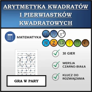 Gra w pary: Arytmetyka kwadratów i pierwiastków kwadratowych