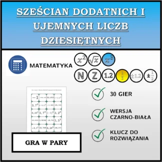 Gra w pary: Sześcian dodatnich i ujemnych liczb dziesiętnych