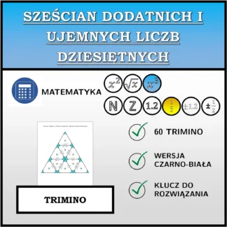 Trimino: Sześcian dodatnich i ujemnych liczb dziesiętnych