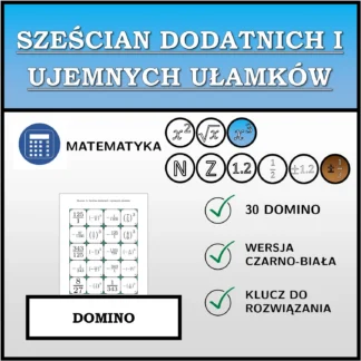 Domino: Sześcian dodatnich i ujemnych ułamków