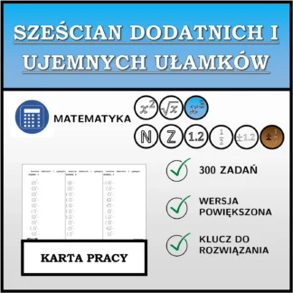 Karta pracy: Sześcian dodatnich i ujemnych ułamków