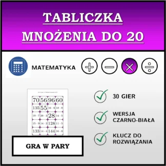 Gra w pary: Tabliczka mnożenia do 20