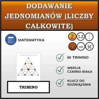 Trimino: Dodawanie jednomianów (liczby całkowite)