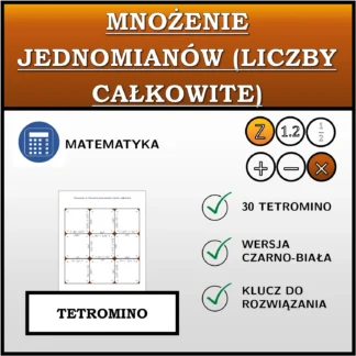 Tetromino: Mnożenie jednomianów (liczby całkowite)