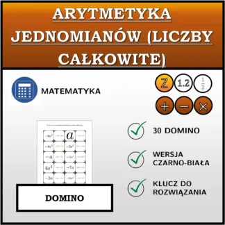 Domino: Arytmetyka jednomianów (liczby całkowite)