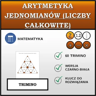 Trimino: Arytmetyka jednomianów (liczby całkowite)