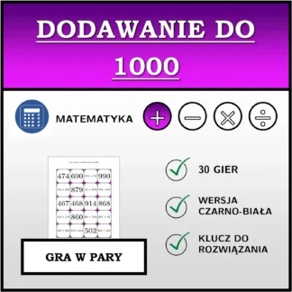 Gra w pary: Dodawanie do 1000