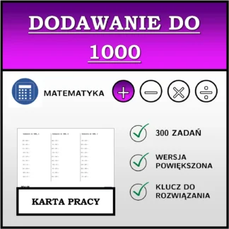 Karta pracy: Dodawanie do 1000