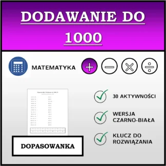 Dopasowanka: Dodawanie do 1000