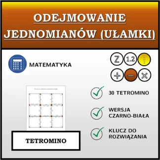 Tetromino: Odejmowanie jednomianów (ułamki)
