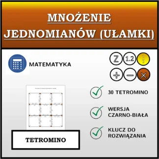 Tetromino: Mnożenie jednomianów (ułamki)