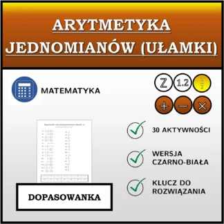 Dopasowanka: Arytmetyka jednomianów (ułamki)