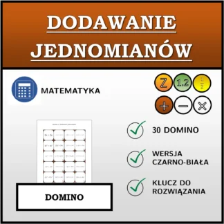 Domino: Dodawanie jednomianów