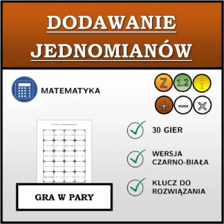 Gra w pary: Dodawanie jednomianów