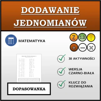 Dopasowanka: Dodawanie jednomianów