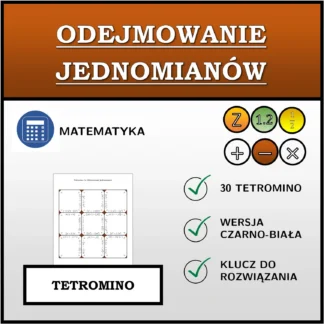 Tetromino: Odejmowanie jednomianów