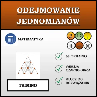 Trimino: Odejmowanie jednomianów