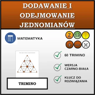 Trimino: Dodawanie i odejmowanie jednomianów