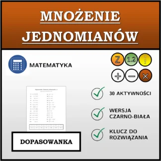 Dopasowanka: Mnożenie jednomianów