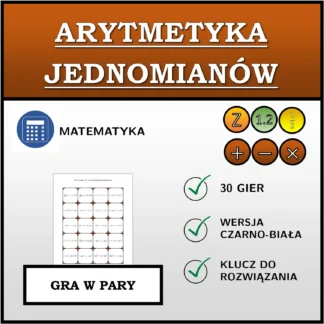 Gra w pary: Arytmetyka jednomianów