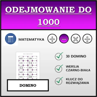 Domino: Odejmowanie do 1000