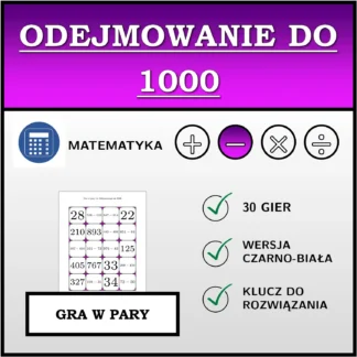 Gra w pary: Odejmowanie do 1000
