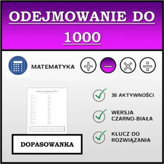 Dopasowanka: Odejmowanie do 1000