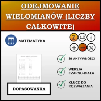 Dopasowanka: Odejmowanie wielomianów (liczby całkowite)