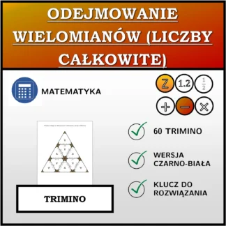 Trimino: Odejmowanie wielomianów (liczby całkowite)