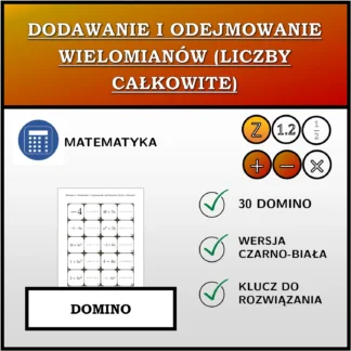 Domino: Dodawanie i odejmowanie wielomianów (liczby całkowite)