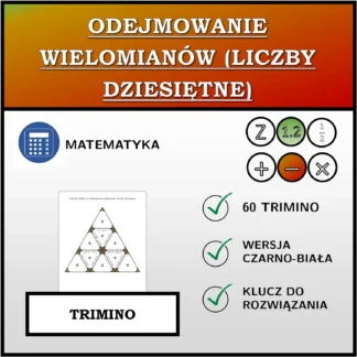 Trimino: Odejmowanie wielomianów (liczby dziesiętne)