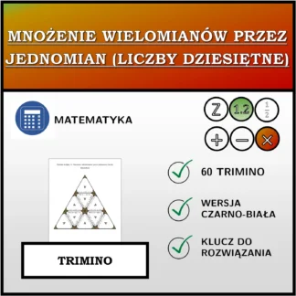 Trimino: Mnożenie wielomianów przez jednomian (liczby dziesiętne)
