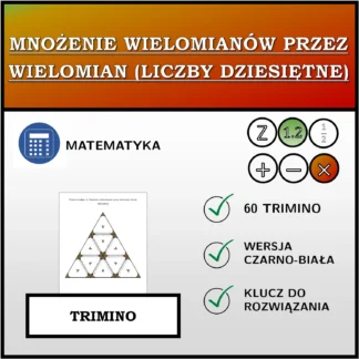 Trimino: Mnożenie wielomianów przez wielomian (liczby dziesiętne)