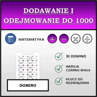 Domino: Dodawanie i odejmowanie do 1000