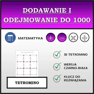 Tetromino: Dodawanie i odejmowanie do 1000