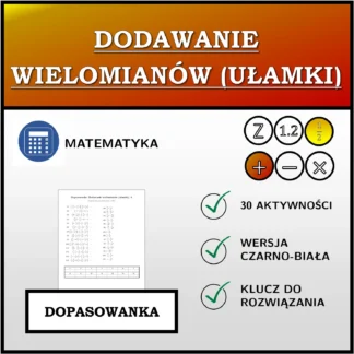 Dopasowanka: Dodawanie wielomianów (ułamki)