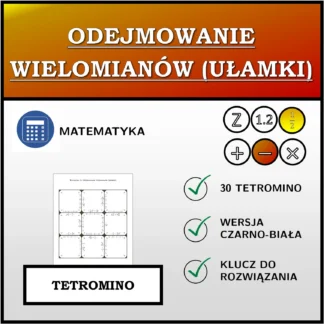 Tetromino: Odejmowanie wielomianów (ułamki)