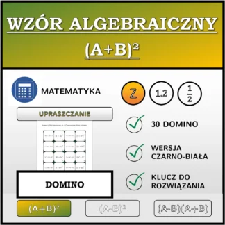 Domino: Wzór algebraiczny (A+B)², upraszczanie (liczby całkowite)