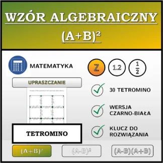 Tetromino: Wzór algebraiczny (A+B)², upraszczanie (liczby całkowite)