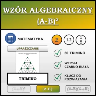 Trimino: Wzór algebraiczny (A-B)², upraszczanie (liczby całkowite)