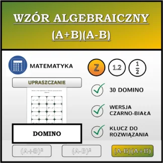 Domino: Wzór algebraiczny (A+B)(A-B), upraszczanie (liczby całkowite)