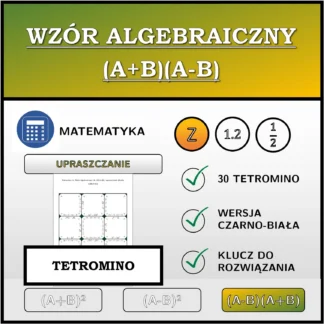 Tetromino: Wzór algebraiczny (A+B)(A-B), upraszczanie (liczby całkowite)