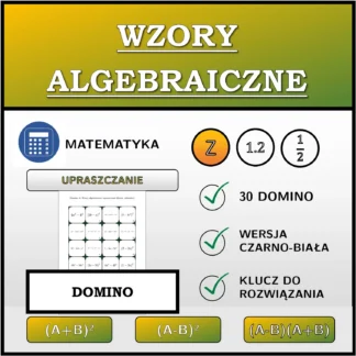 Domino: Wzory algebraiczne, upraszczanie (liczby całkowite)