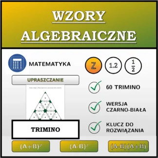 Trimino: Wzory algebraiczne, upraszczanie (liczby całkowite)