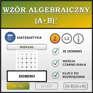 Domino: Wzór algebraiczny (A+B)², rozkład (liczby całkowite)