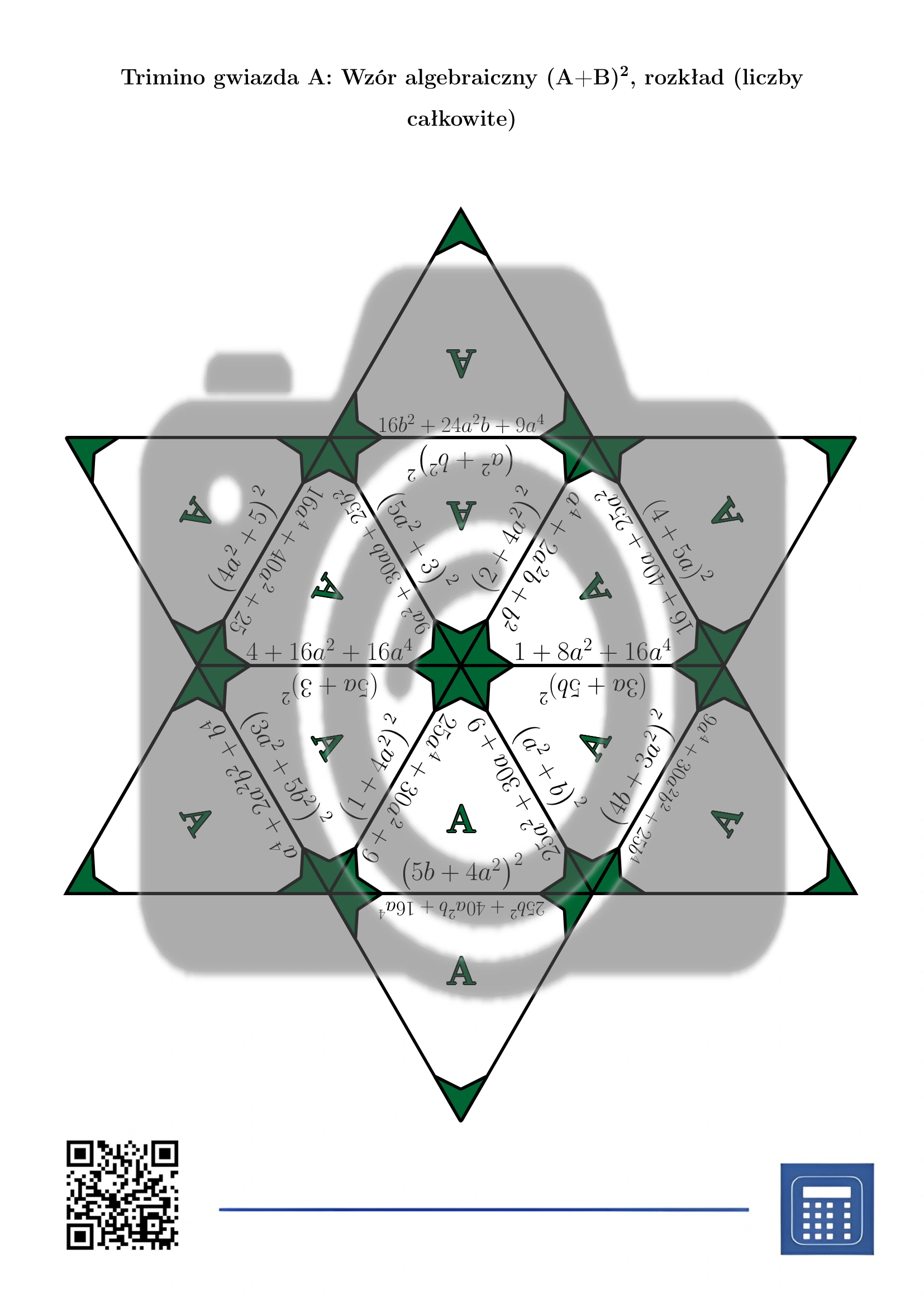 Trimino: Wzór algebraiczny (A+B)², rozkład (liczby całkowite) - obrazek 4