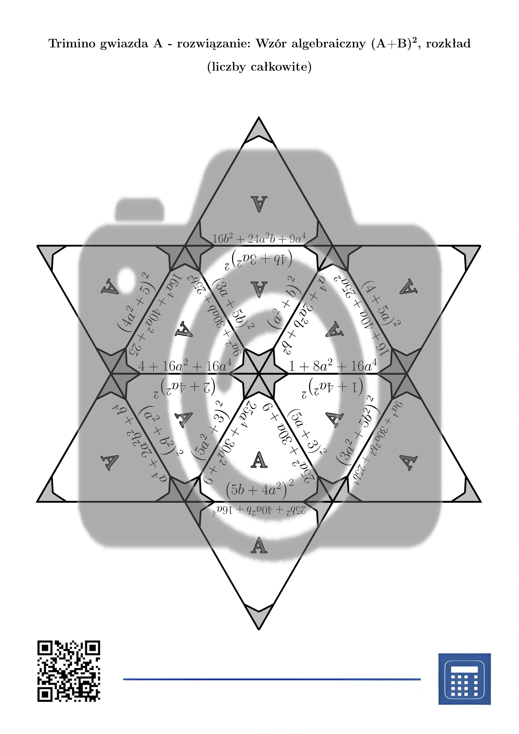 Trimino: Wzór algebraiczny (A+B)², rozkład (liczby całkowite) - obrazek 7